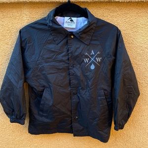 USED AWOW Youth Small Black windbreaker BLACK 'A WALK ON WATER'